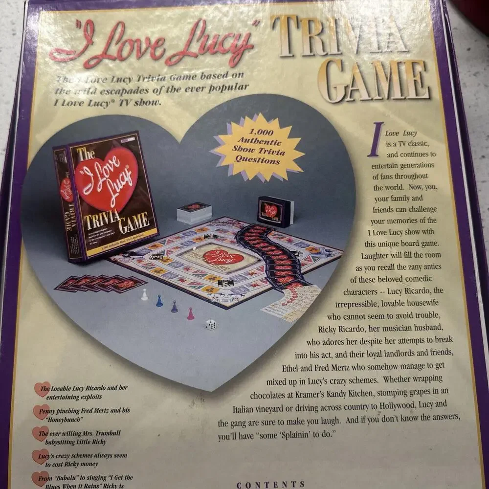I Love‎ Lucy Trivia Game! W/ Pin. Still In Original Box. Hard To find